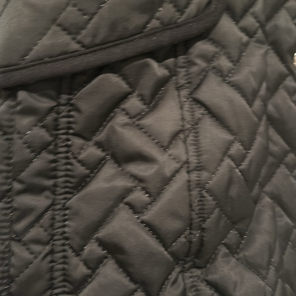 Cole haan black quilted trench coat size small Looks brand new new, barely worn - Picture 2 of 7